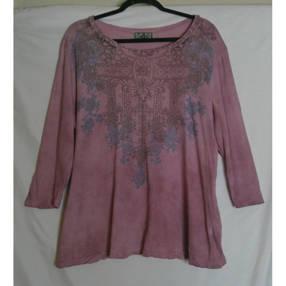 Vintage Womens Y2K Vanilla Sugar Purple 1X Top Blouse Floral Fairy Cottage Boho - Picture 1 of 8